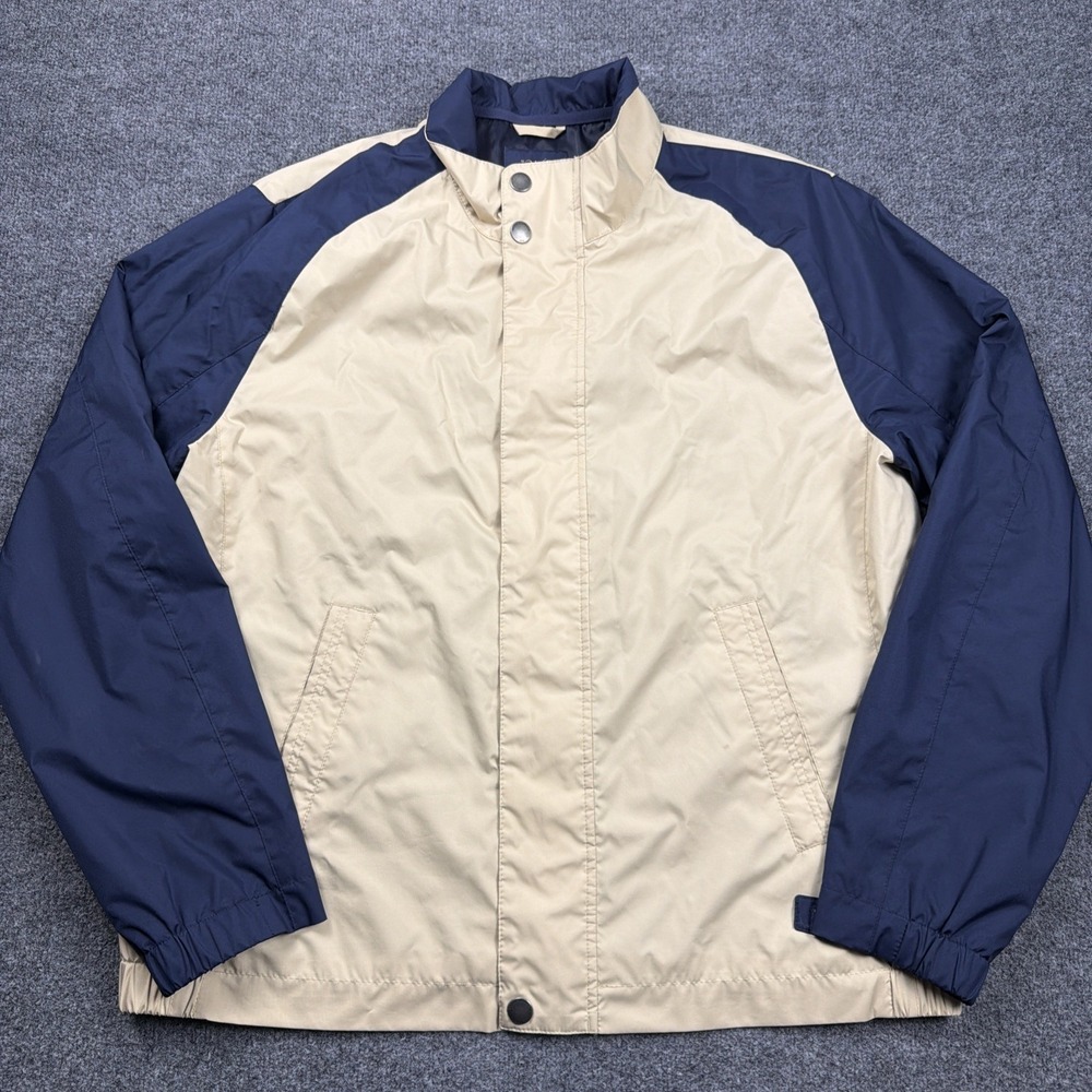 Brooks Brothers 346 Mens XL Colorblock Windbreaker Jacket Blue Tan